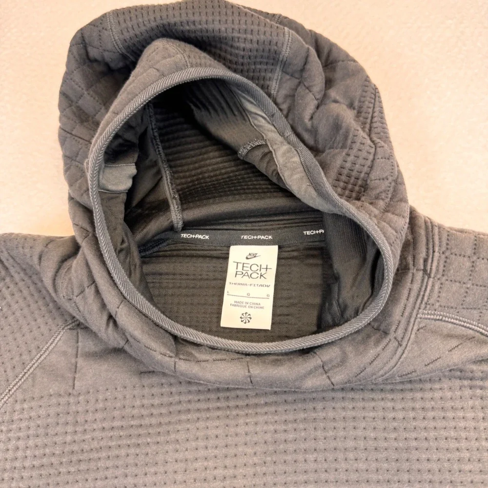 Nike Tech Pack SET Therma-FIT ADV Quilted Hoodie Men Size L‎ Pants XL Dark Gray